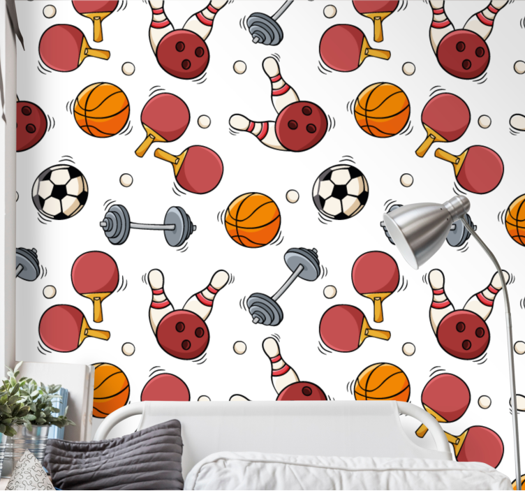 Sportpatroon moderne behangpapier - TenStickers