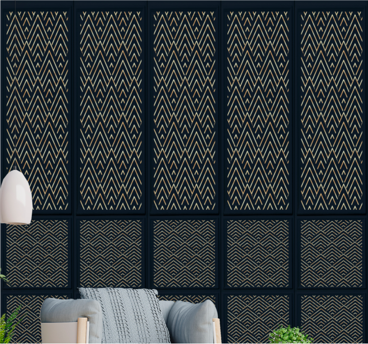 Stijlvolle zigzaglijnen behangpapier hoofdslaapkamer - TenStickers