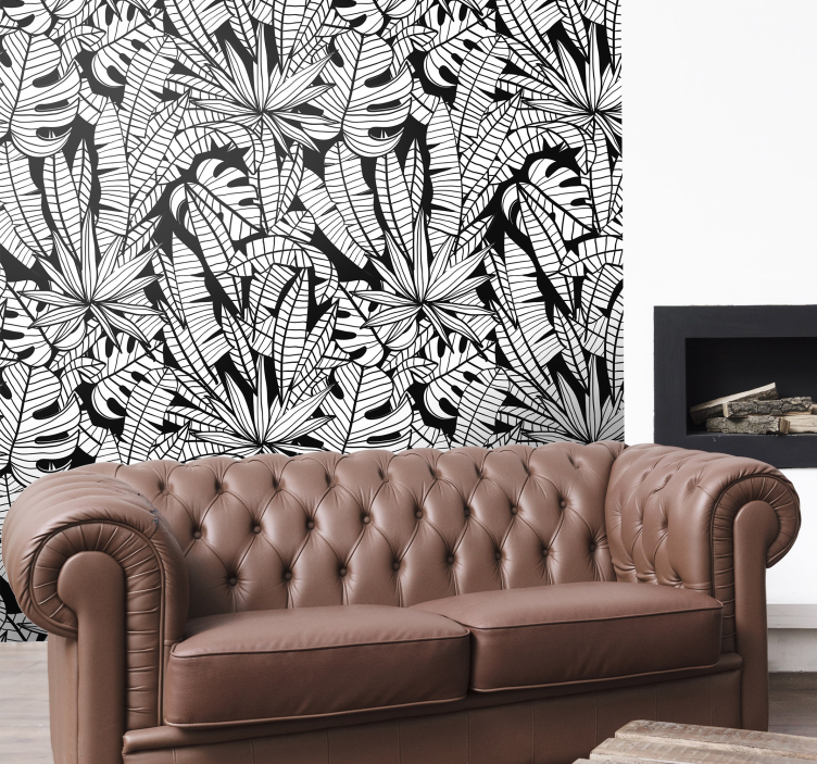 Tropische bladeren jungle behang - TenStickers