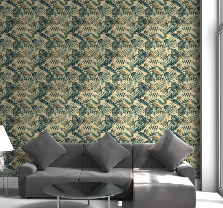 Tropische botanische scène behangpapier natuur - TenStickers