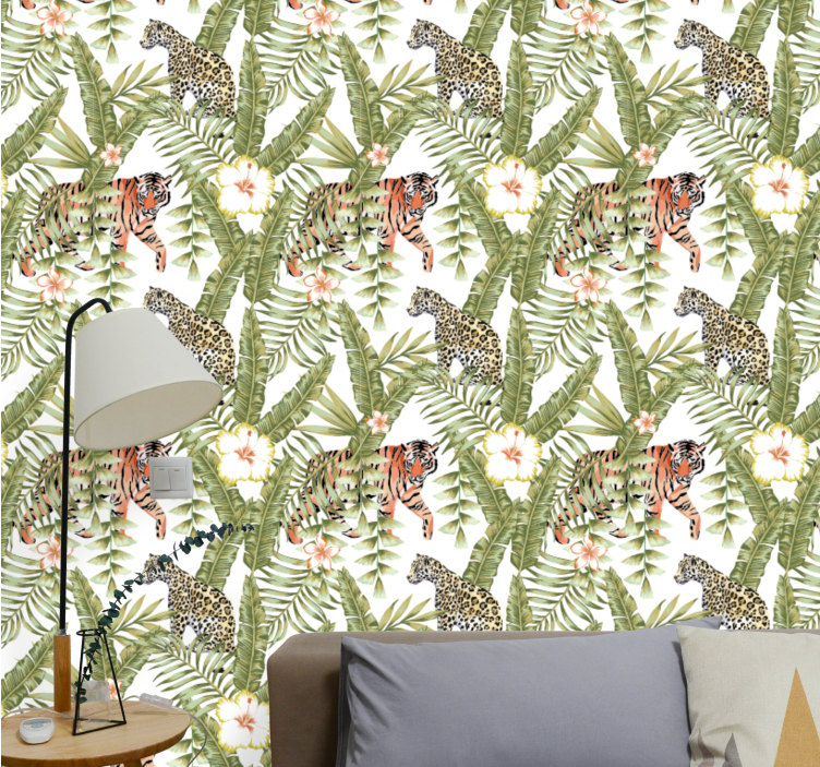 Tropische junglefauna behang dieren - TenStickers