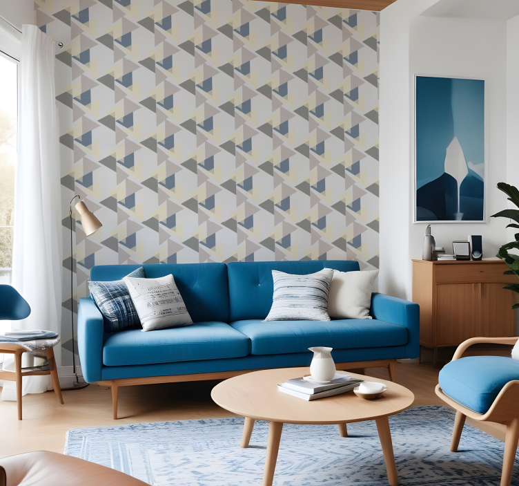 Verticale driehoeken moderne behangpapier - TenStickers