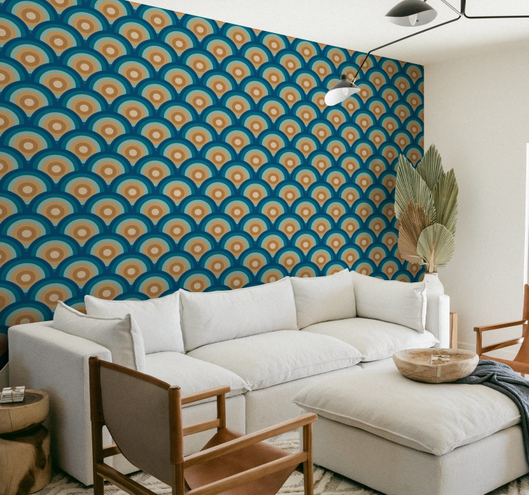 Vintage behang jaren 60 cirkel - TenStickers