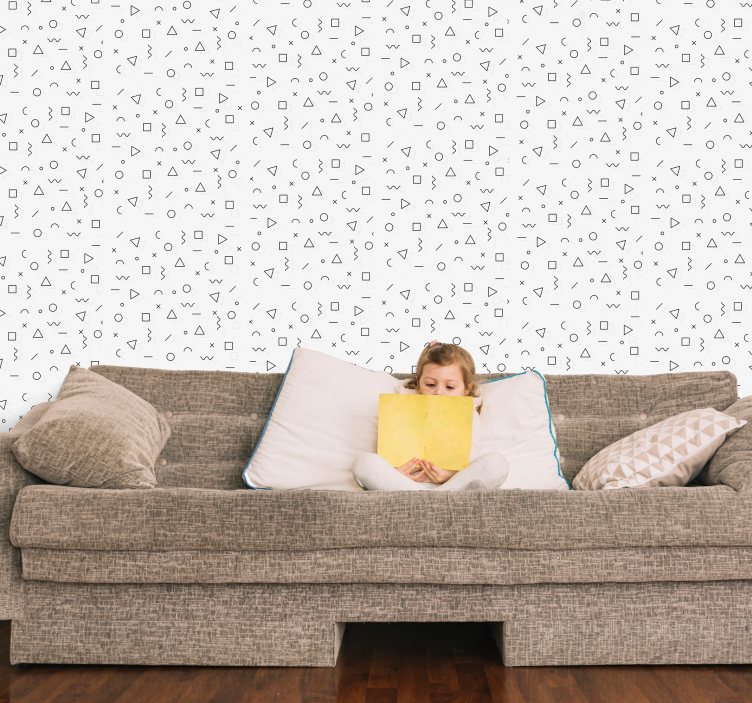 Minimalistische vormen ontwerp behang geometrisch - TenStickers