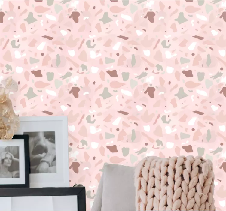 Zachte abstracte vormen behang print - TenStickers