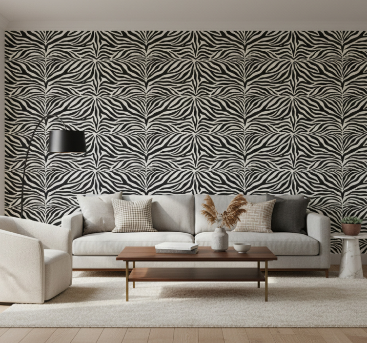 Zebra behang realistisch zebra patroon (b0bqn1plvf) - TenStickers
