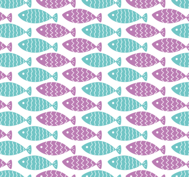 Geometrisch vismotief babykamer behang - TenStickers