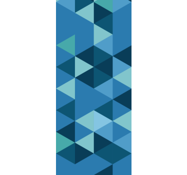 Blauwe kleine figuren behang geometrisch - TenStickers
