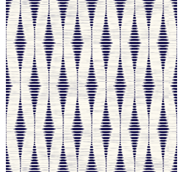 Marineblauwe rabaul ikat geometrisch behang - TenStickers
