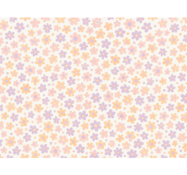 Kleine pastelkleurige bloemen behangpapier kinderkamer - TenStickers