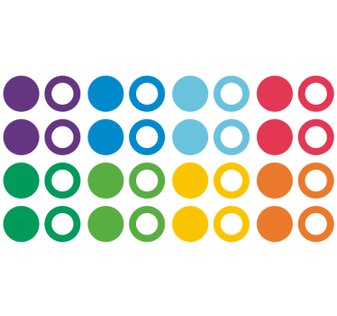 Behang geometrisch regenboogkleuren cirkels - TenStickers