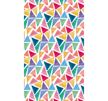 Behang geometrisch vrolijke kleurrijke driehoeken - TenStickers