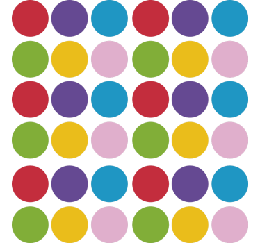 Behang geometrisch eenvoudige gekleurde cirkels - TenStickers
