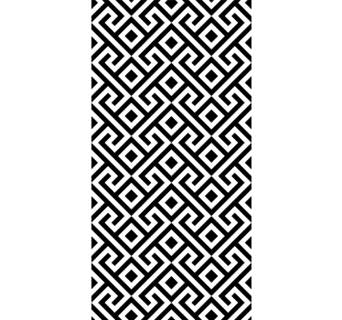 Behang geometrisch gedurfde zwart-witte patroon - TenStickers