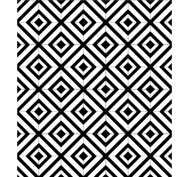 Behang geometrisch zwart-witte diamanten - TenStickers