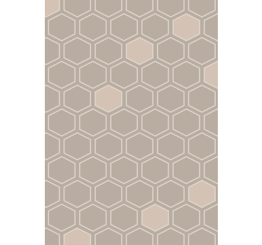 Behang geometrisch hexagon beige motief - TenStickers