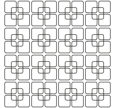 Behang geometrisch zwart vierkant stedelijk patroon - TenStickers