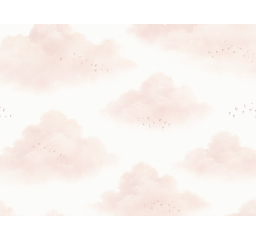 Behangpapier kinderkamer roze wolken - TenStickers