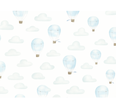 Behangpapier kinderkamer blauwe waterverf wolken - TenStickers