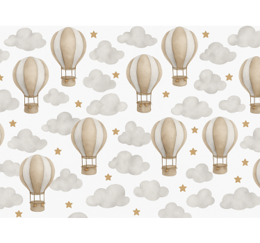 Babykamer behang sterren aarde ballonnen - TenStickers