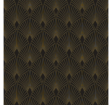 Geometrisch behang gouden deco ventilator - TenStickers