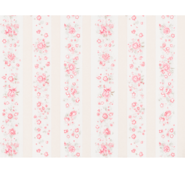 Behangpapier kinderkamer roze retro bloemen strepen - TenStickers
