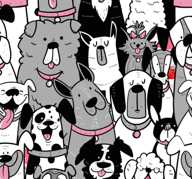Hond contouren kinderen behang - TenStickers