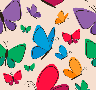 Behang vlinders Vlinders vliegen voor kinderen - TenStickers