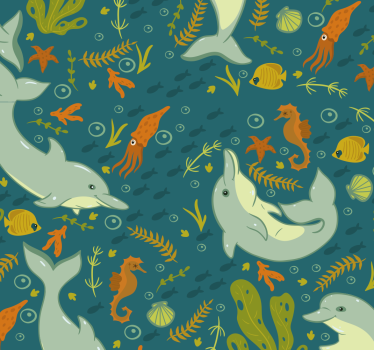 Onderwaterfauna behang dieren - TenStickers