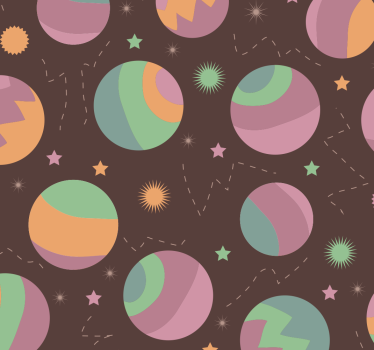 Kosmisch polkapatroon behangpapier kinderkamer - TenStickers