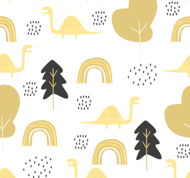 Speels dinosaurusmotief babykamer behang - TenStickers