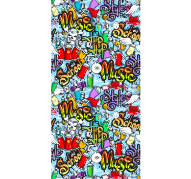 Graffiti-elementen behang kunst - TenStickers