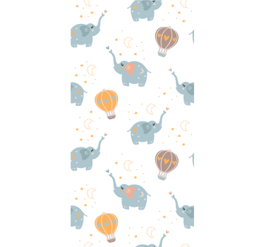 Olifantenballondans babykamer behang - TenStickers