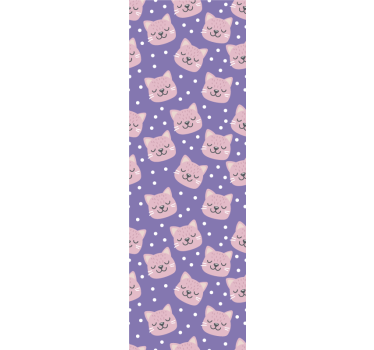 Stippen kattenpatroon babykamer behang - TenStickers