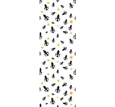 Ruimte-avontuurpatroon babykamer behang - TenStickers