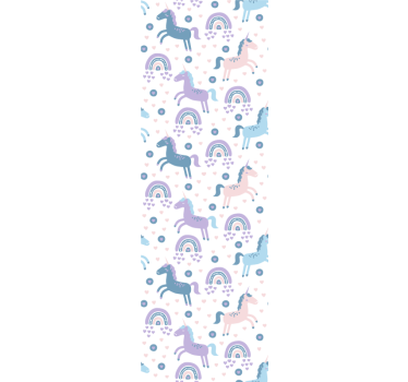 Grillige eenhoorns babykamer behang - TenStickers