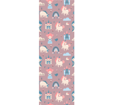 Sprookjes eenhoorns babykamer behang - TenStickers
