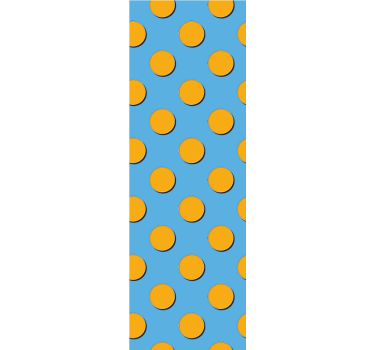 Oranje stippen op blauwe achtergrond stippenbehang - TenStickers
