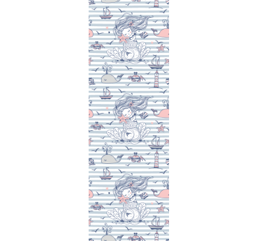 Nautisch zeemeerminthema babykamer behang - TenStickers