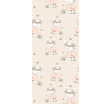 Mythisch konijnenmotief babykamer behang - TenStickers