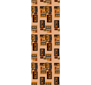 Retro cassettebandje behang kunst - TenStickers