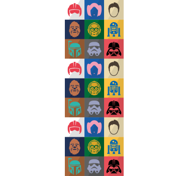 Iconisch karakterraster behang kunst - TenStickers