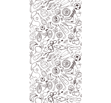 Eclectische doodle-array behang kunst - TenStickers