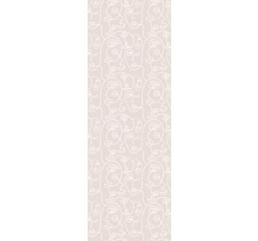 Abstracte gezichtspatronen behang kunst - TenStickers