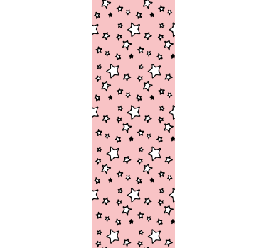 Roze sterren ontwerp babykamer behang - TenStickers