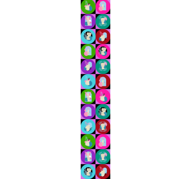 Vaporwave beelden in cirkel behang - TenStickers