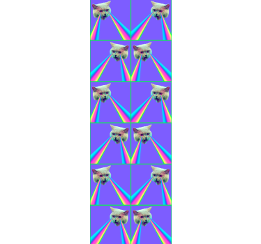 Vaporwave laser kat behang - TenStickers