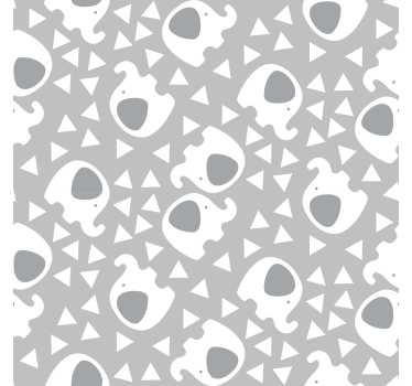 Olifanten met driehoeken behang babykamer - TenStickers
