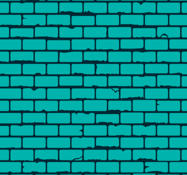 Blauwgroene baksteenillusie behang baksteen - TenStickers