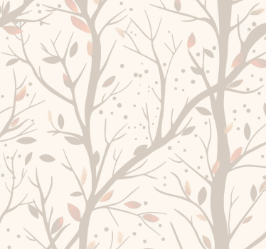 Beige grote takken babykamer behang - TenStickers